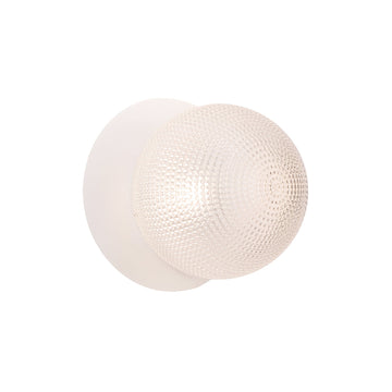 Odessa Diamond Cut Glass LED Wall Light with White Base - Warm White/Small