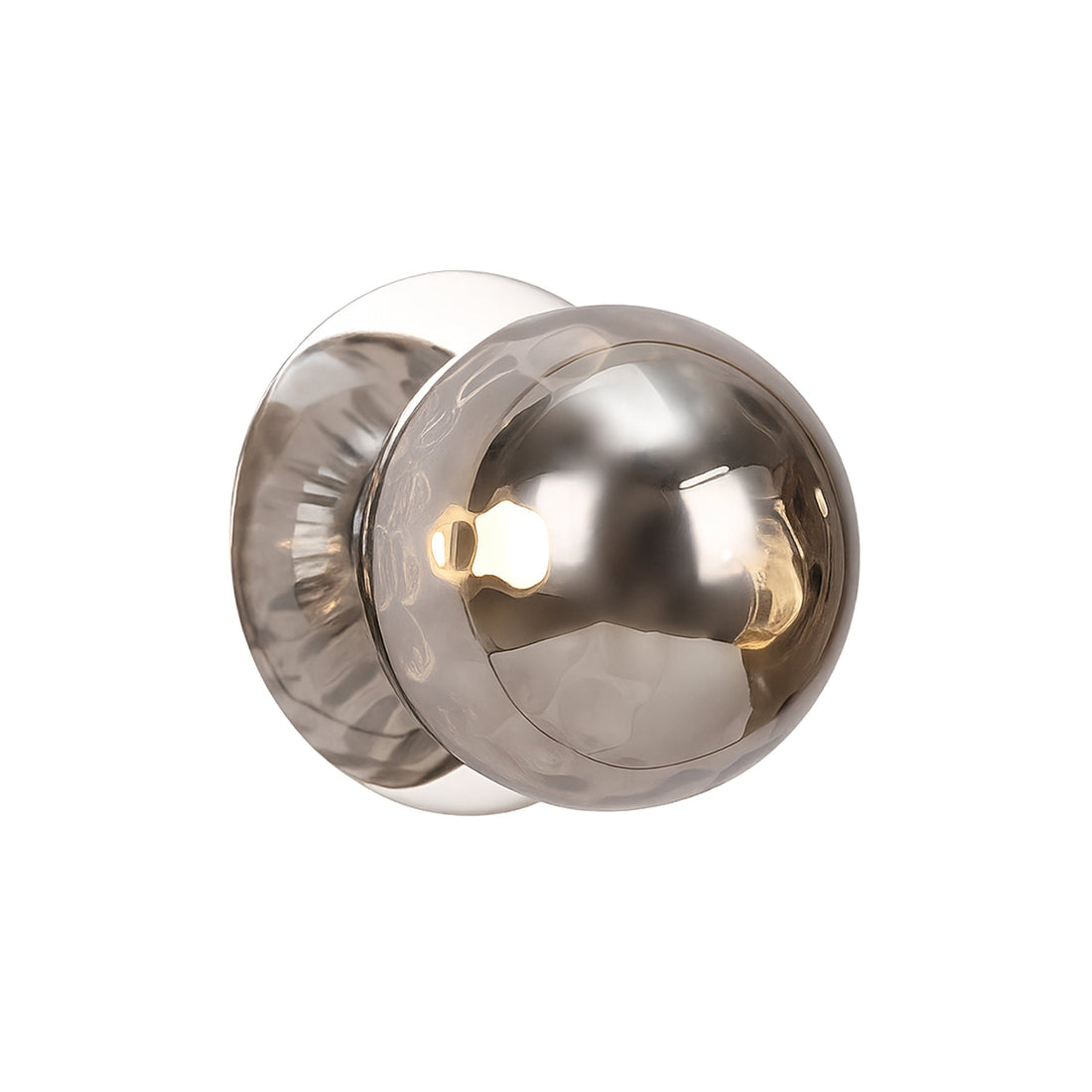 Odessa Molten Ripple Glass LED Wall Light with Chrome Base - Warm White/Small