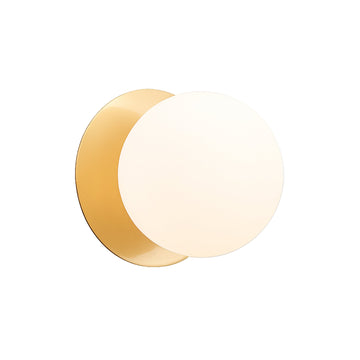 Odessa Opal Frosted Glass LED Wall Light with Brass Base - Warm White/Small