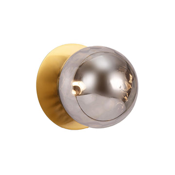 Odessa Molten Ripple Glass LED Wall Light with Brass Base - Warm White/Small