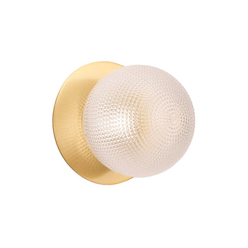 Odessa Diamond Cut Glass LED Wall Light with Brass Base - Warm White/Small