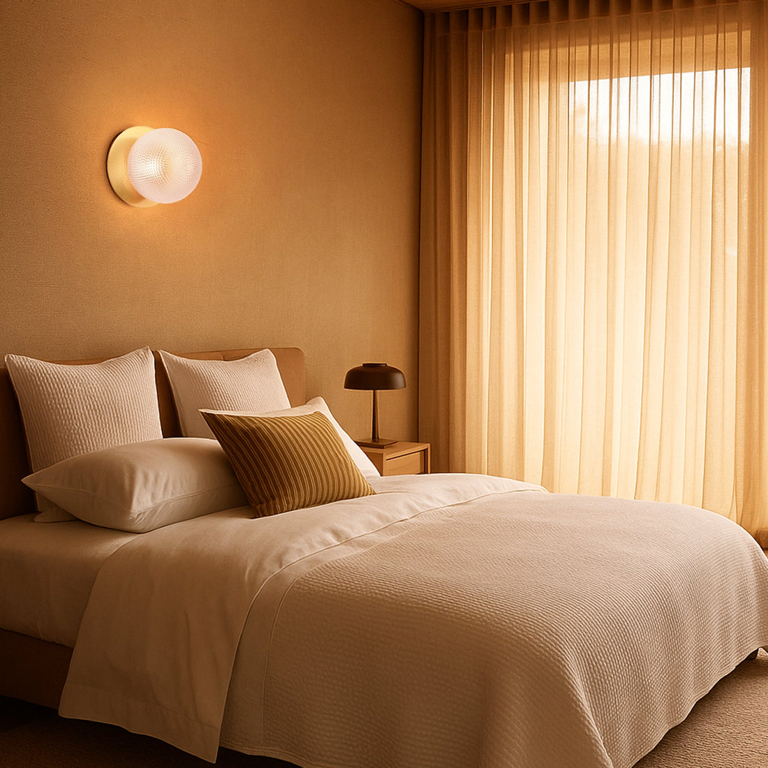 Odessa Diamond Cut Glass LED Wall Light with Brass Base - Warm White/Small