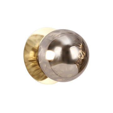 Odessa Molten Ripple Glass LED Wall Light with Gold Base - Warm White/Small