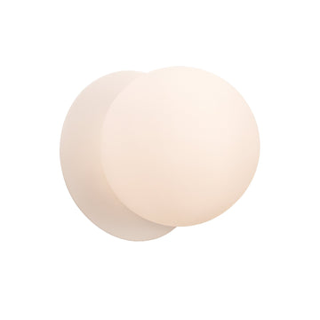 Odessa Opal Frosted Glass LED Wall Light with White Base - Warm White/Large