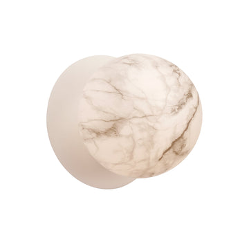 Odessa Marble Opal Glass LED Wall Light with White Base - Warm White/Large