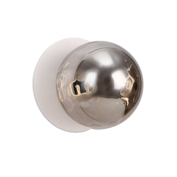 Odessa Molten Ripple Glass LED Wall Light with White Base - Warm White/Large