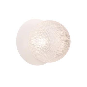 Odessa Diamond Cut Glass LED Wall Light with White Base - Warm White/Large