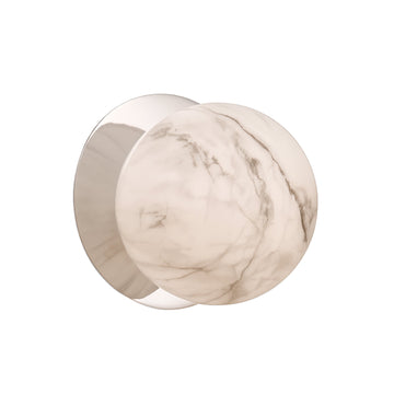 Odessa Marble Opal Glass LED Wall Light with Chrome Base - Warm White/Large