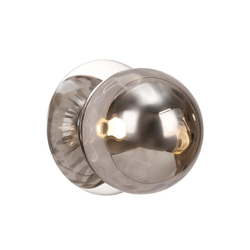 Odessa Molten Ripple Glass LED Wall Light with Chrome Base - Warm White/Large