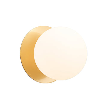 Odessa Opal Frosted Glass LED Wall Light with Brass Base - Warm White/Large