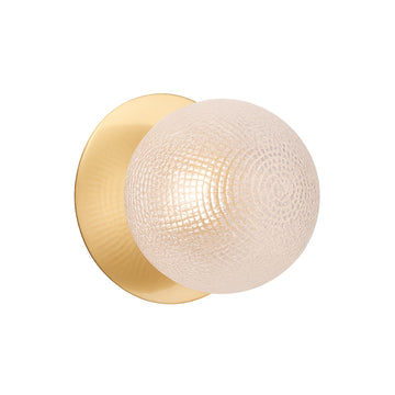 Odessa Diamond Cut Glass LED Wall Light with Brass Base - Warm White/Large