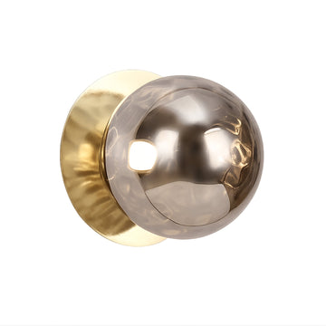 Odessa Molten Ripple Glass LED Wall Light with Gold Base - Warm White/Large