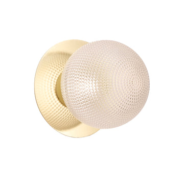 Odessa Diamond Cut Glass LED Wall Light with Gold Base - Warm White/Large