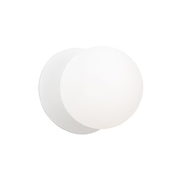 Odessa Opal Frosted Glass LED Wall Light with White Base - White/Small