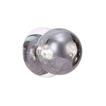 Odessa Molten Ripple Glass LED Wall Light with Chrome Base - White/Small