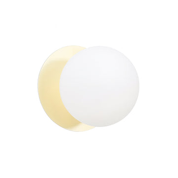 Odessa Opal Frosted Glass LED Wall Light with Gold Base - White/Small