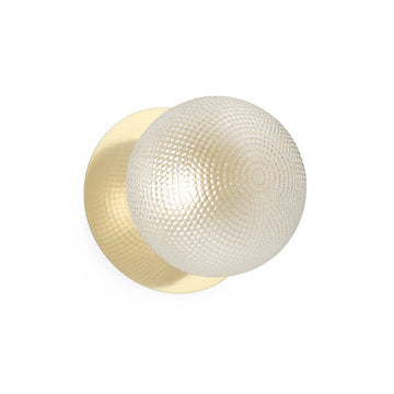 Odessa Diamond Cut Glass LED Wall Light with Gold Base - White/Small