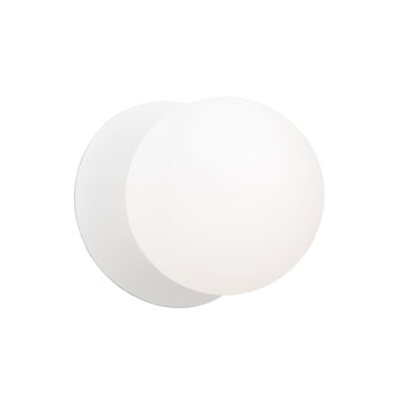 Odessa Opal Frosted Glass LED Wall Light with White Base - White/Large