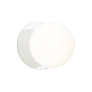 Odessa Opal Frosted Glass LED Wall Light with Chrome Base - White/Large