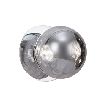 Odessa Molten Ripple Glass LED Wall Light with Chrome Base - White/Large