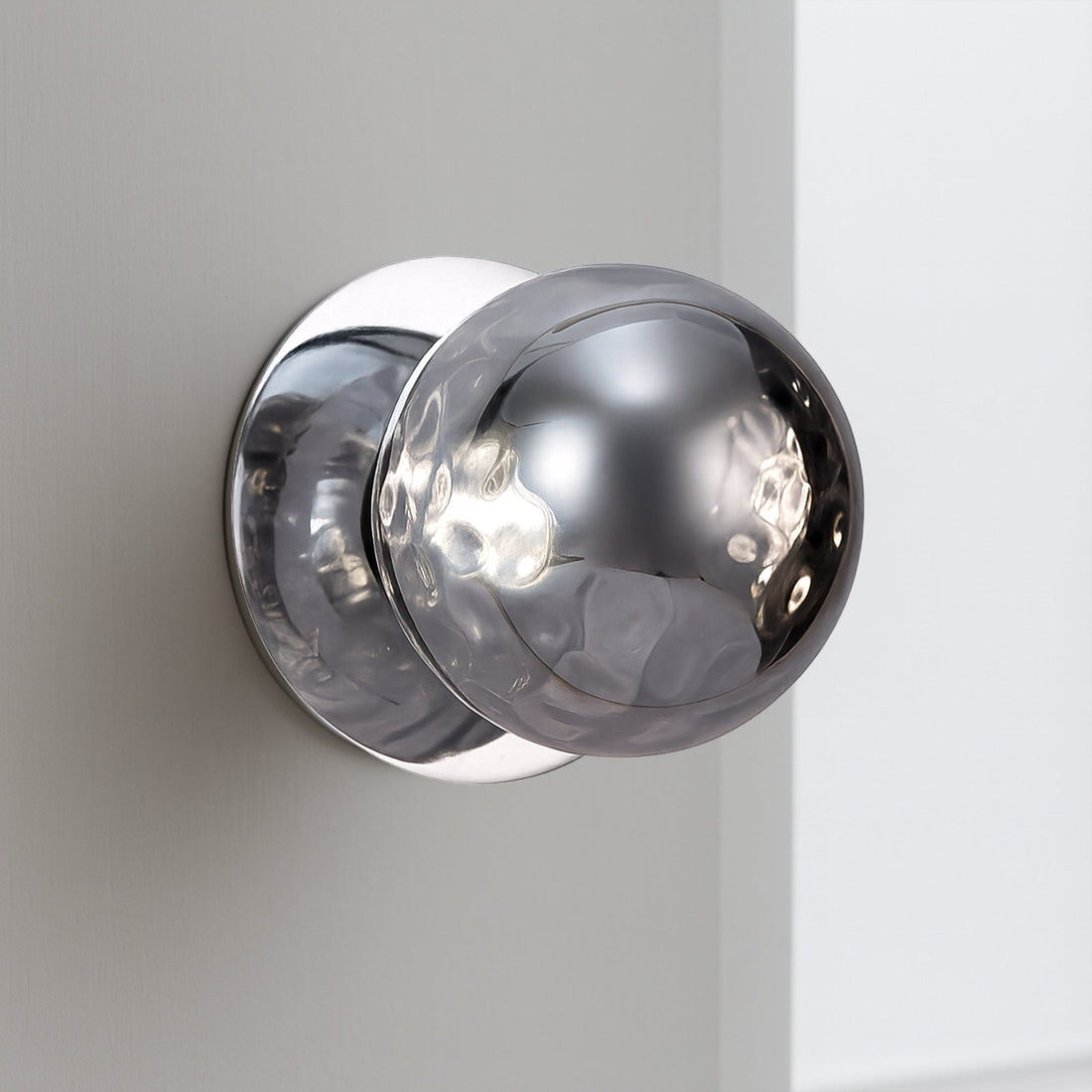 Odessa Molten Ripple Glass LED Wall Light with Chrome Base - White/Large