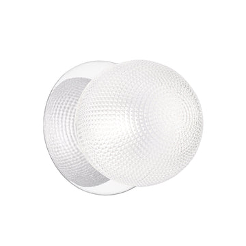 Odessa Diamond Cut Glass LED Wall Light with Chrome Base - White/Large