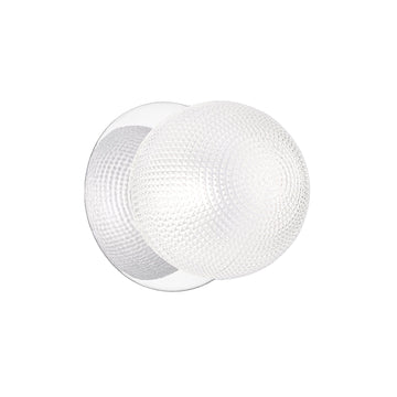 Odessa Diamond Cut Glass LED Wall Light with Chrome Base - White/Small