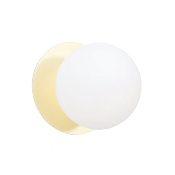 Odessa Opal Frosted Glass LED Wall Light with Gold Base - White/Large
