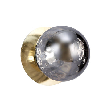 Odessa Molten Ripple Glass LED Wall Light with Gold Base - White/Large