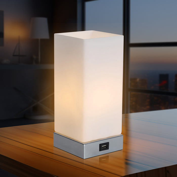 Jessica Rectangle Touch Lamp with USB Port