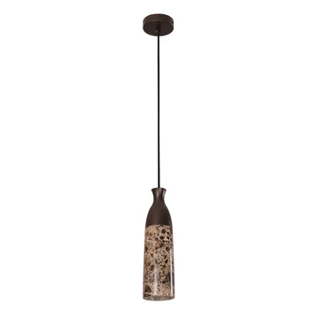 Marmol Interior Marble Cylinder Pendant Light Brown Marble