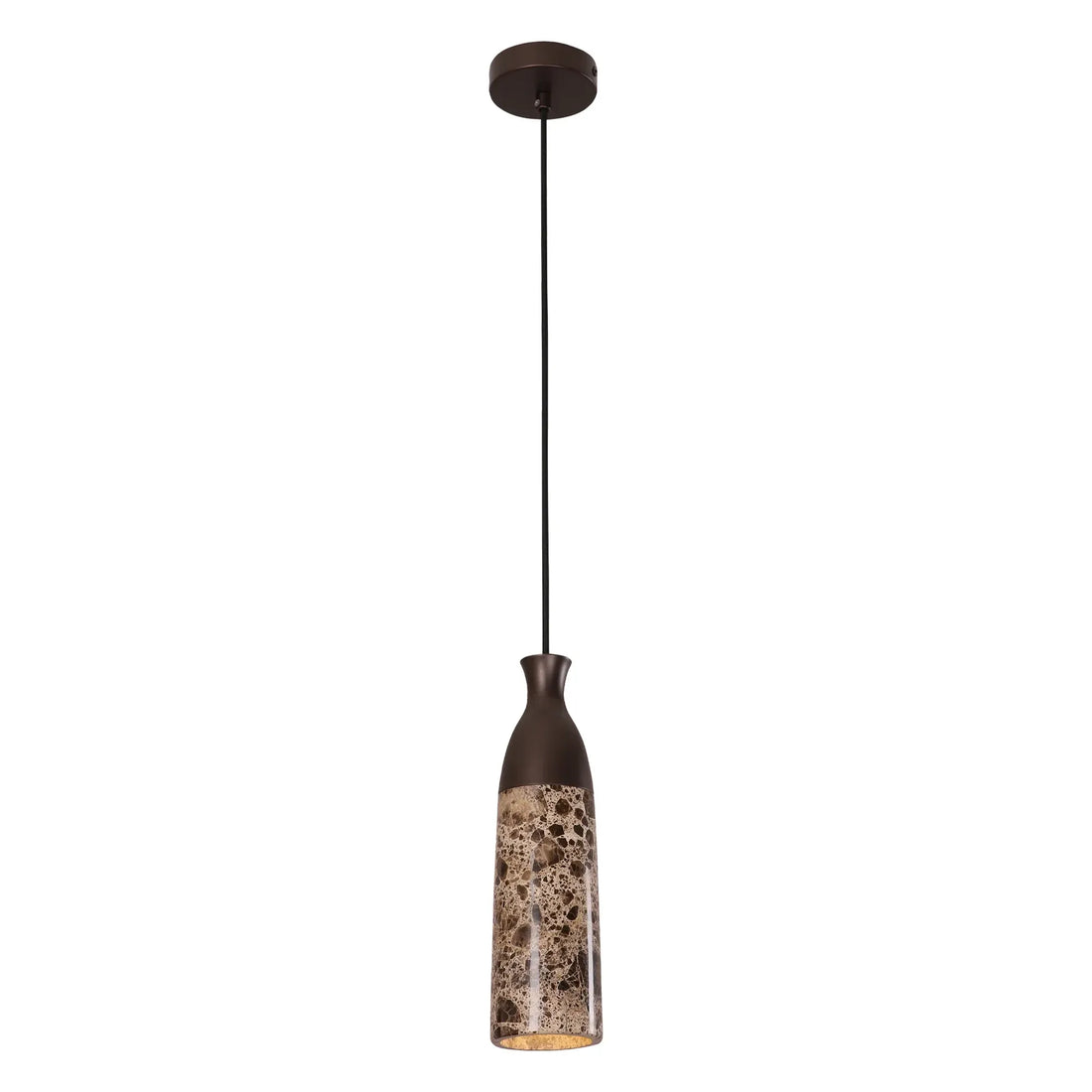 Marmol Interior Marble Cylinder Pendant Light Brown Marble