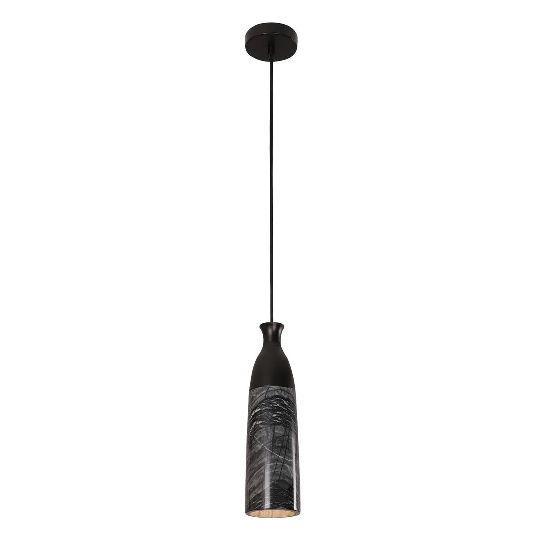 Marmol Interior Marble Cylinder Pendant Light Grey Marble