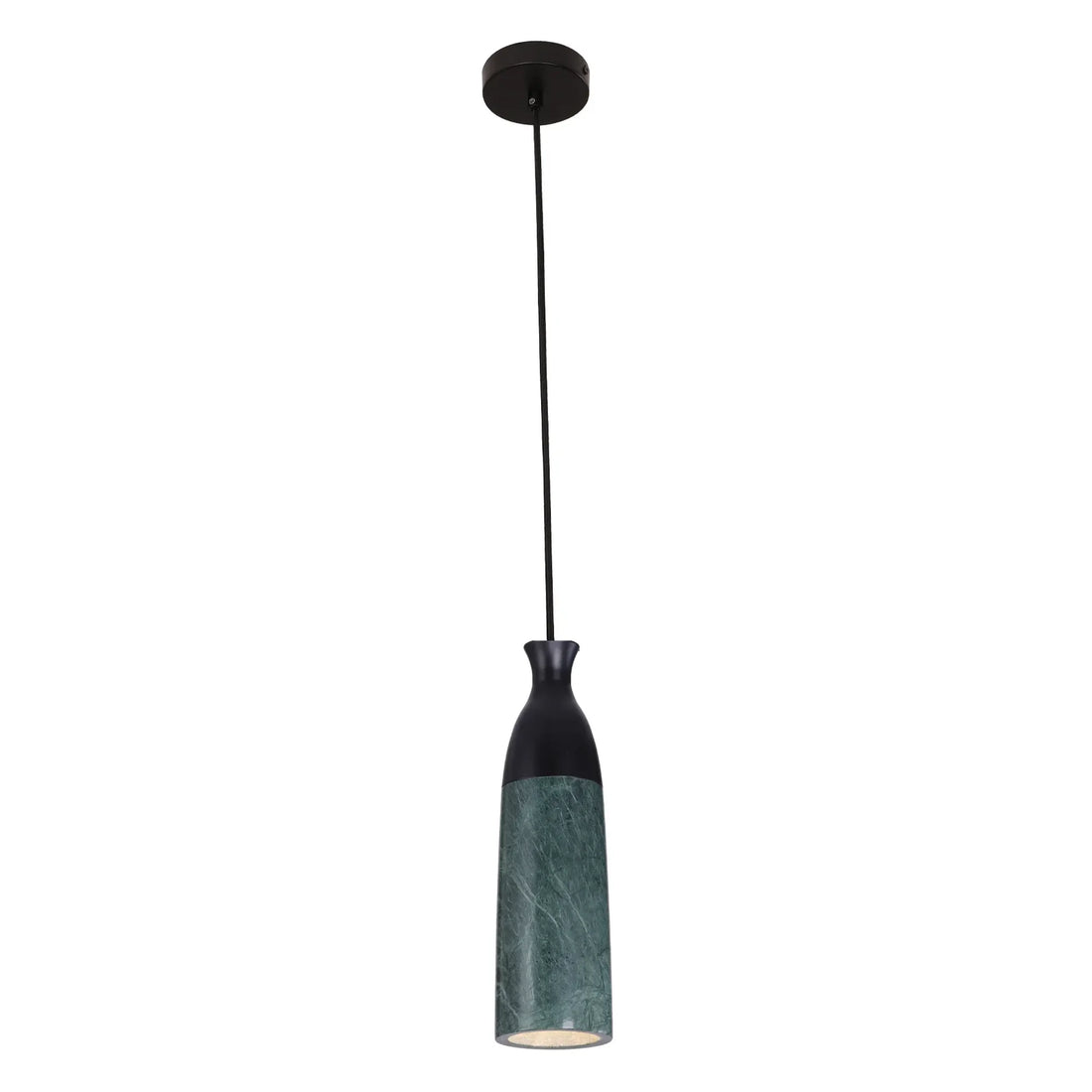 Marmol Interior Marble Cylinder Pendant Light Green Marble