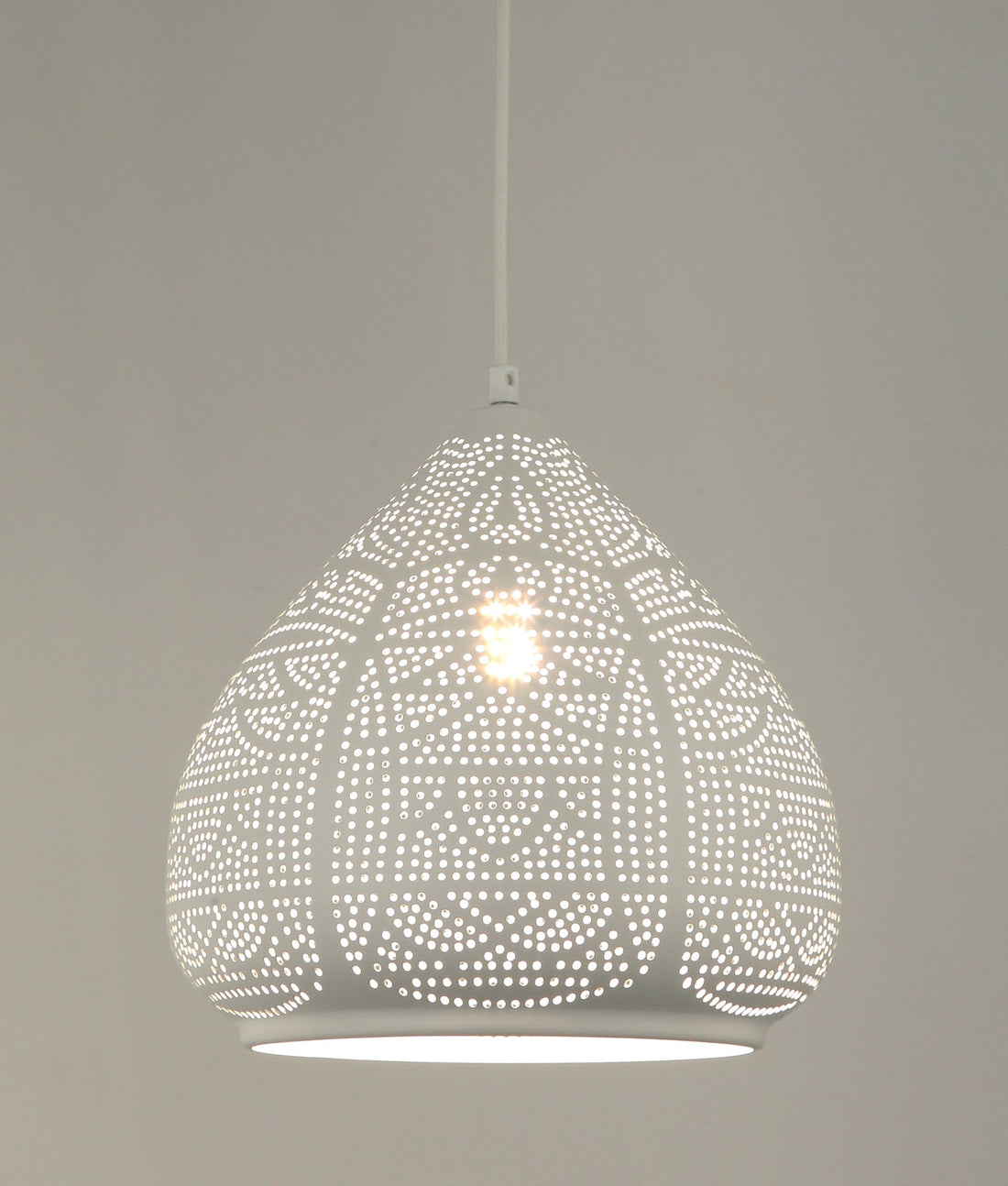 Marrakesh Ellipse Shape Pendant Light White