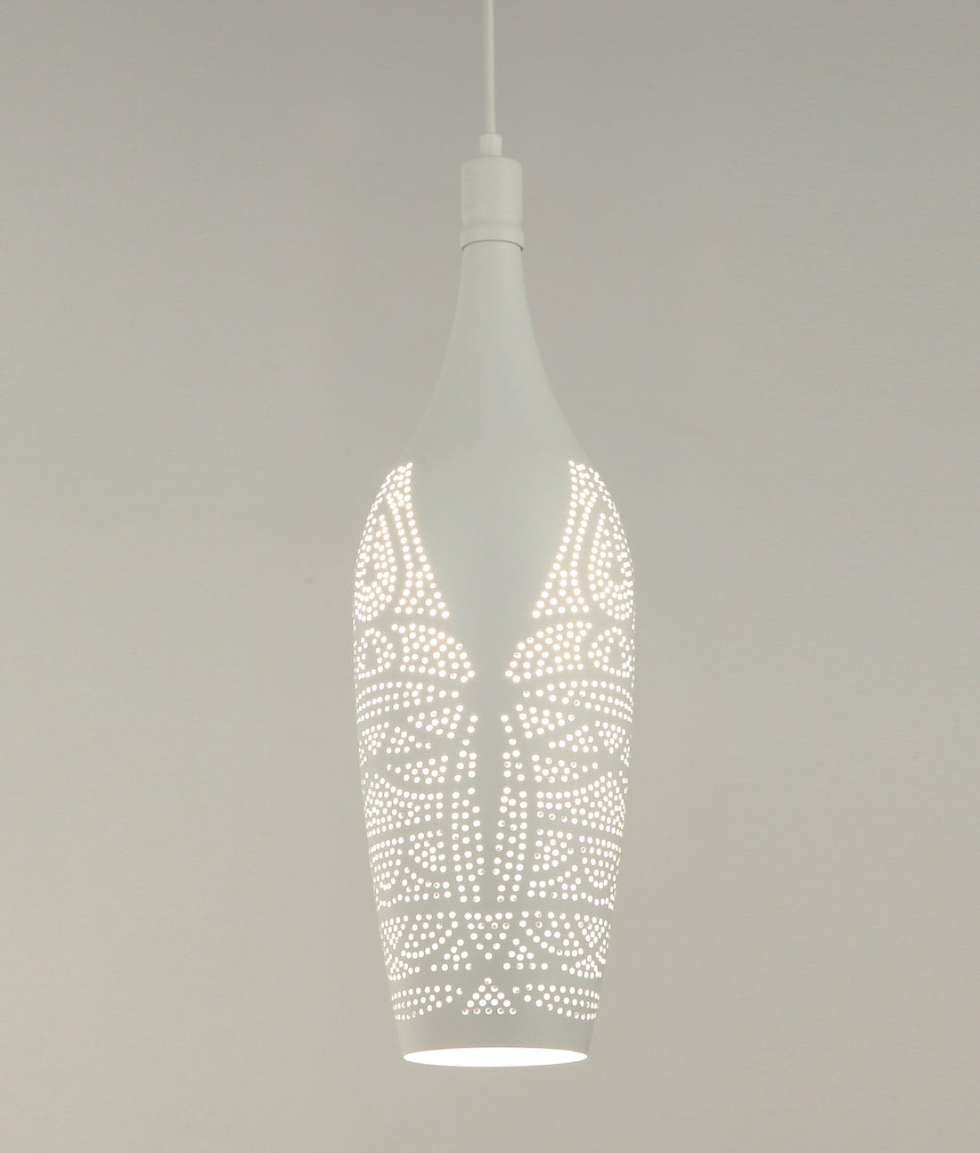 Marrakesh Bottle Shape Pendant Light White