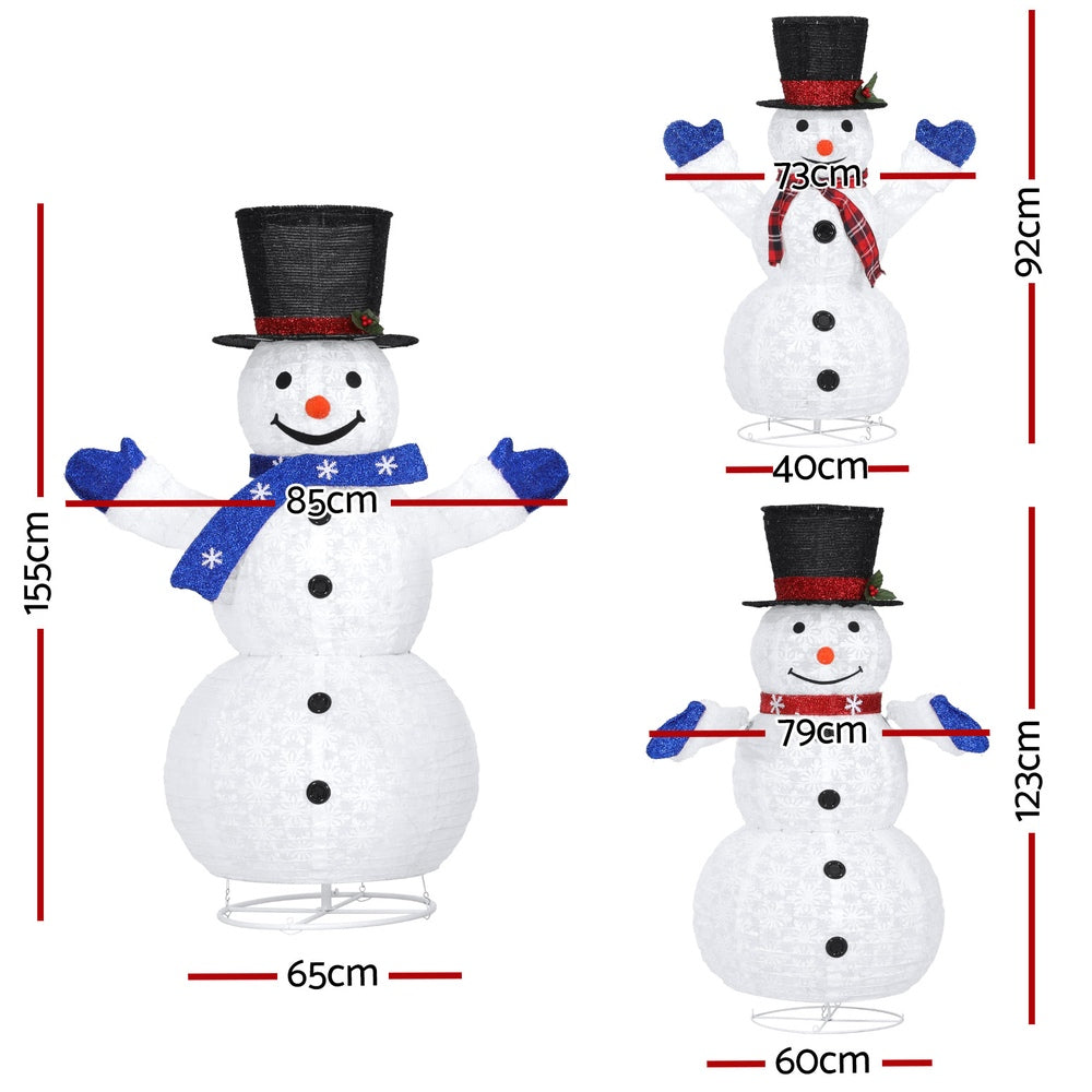 3 Pcs Christmas Lights 330 LED Fairy Light Snowman Decorations Jingle Jollys