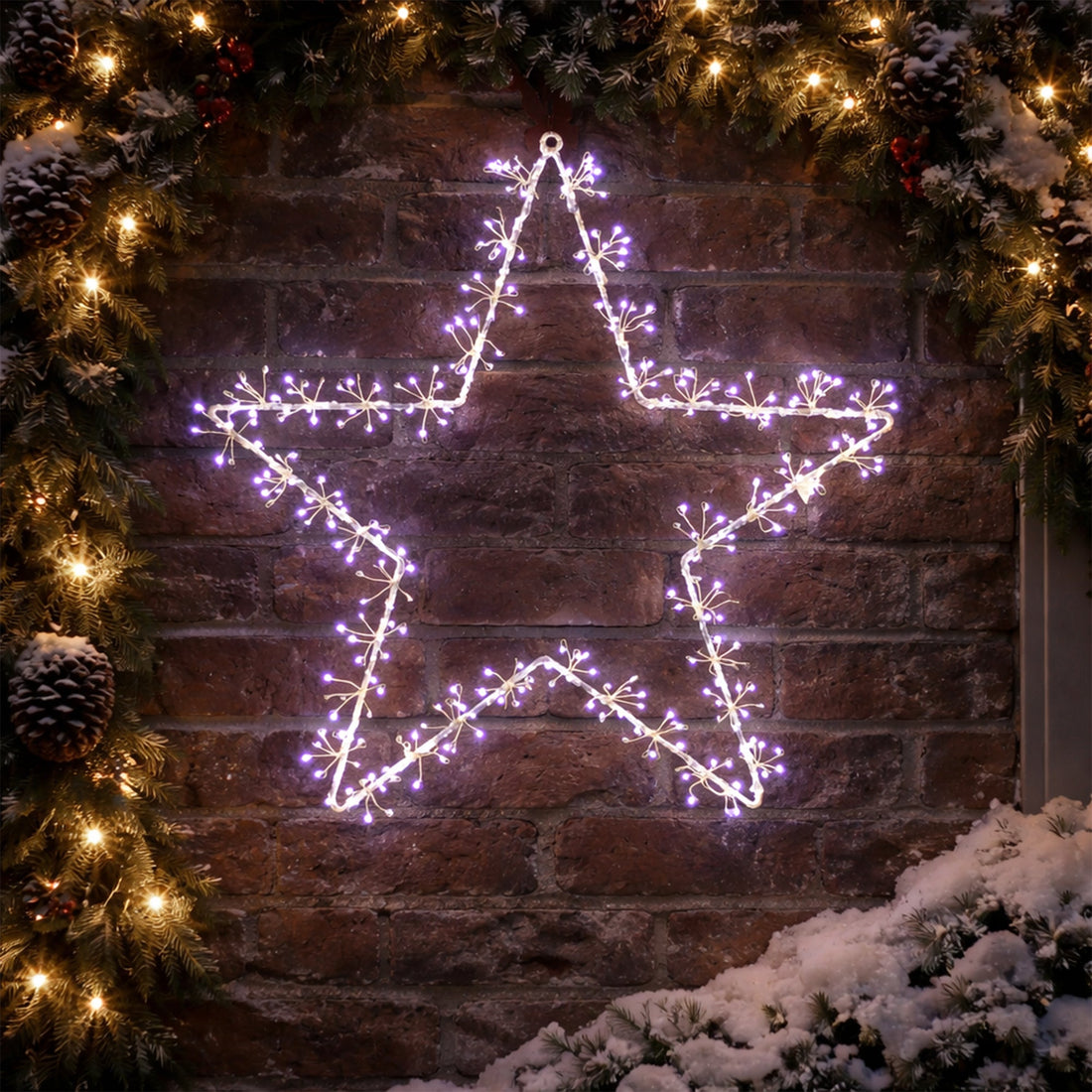 Starburst Star Christmas Display Wall Light - Dual Colour