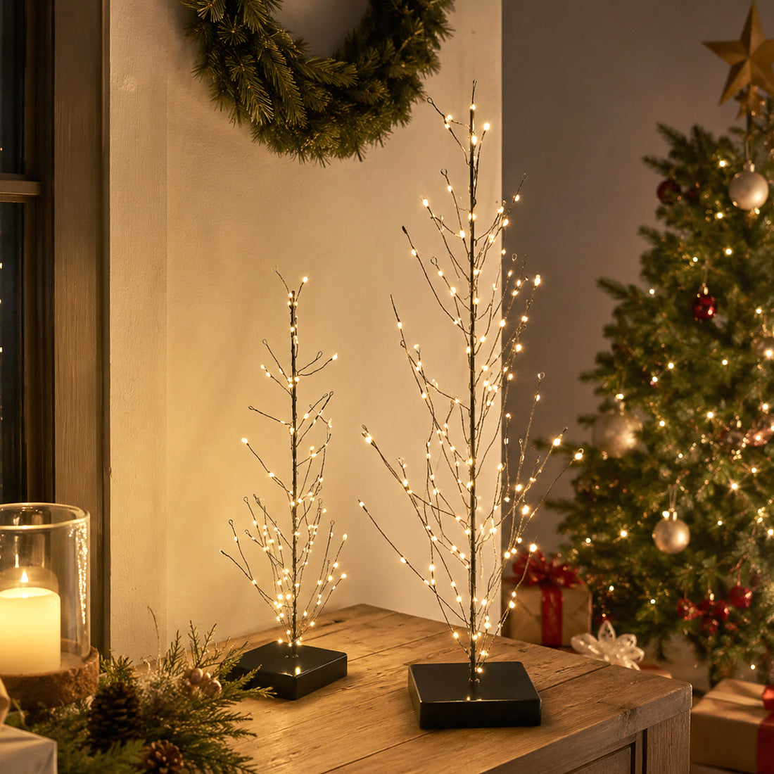 LED Decorative Blossom Trees Set of 2