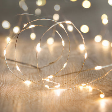Battery Operated 40 Micro LED String Lights with Timer - 3 Colour Options
