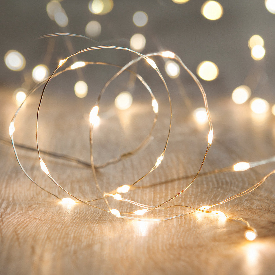 Battery Operated 40 Micro LED String Lights with Timer - 3 Colour Options