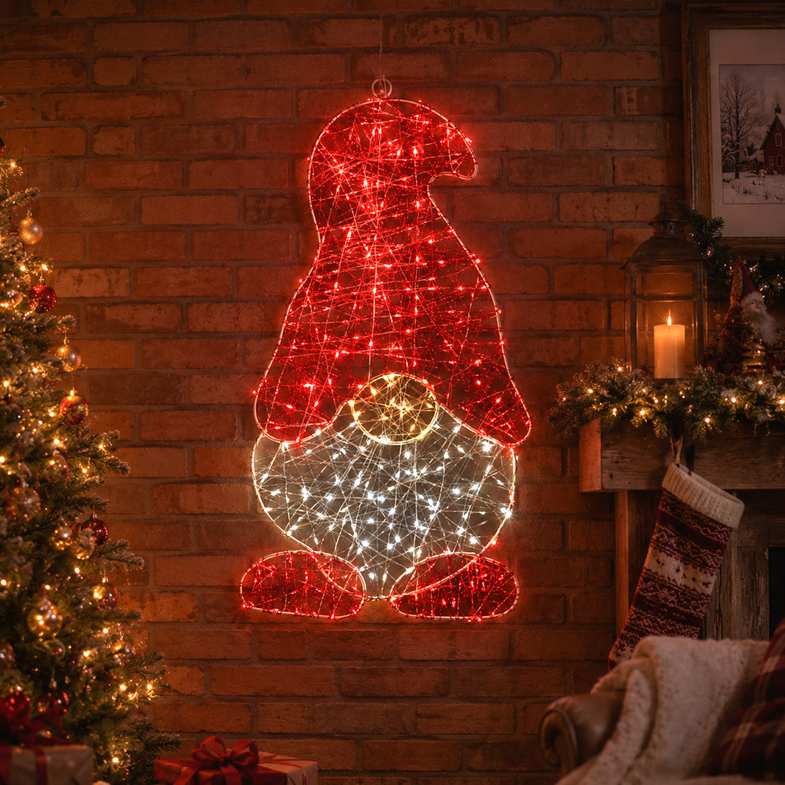 Outdoor Micr-LED Christmas Gonk Silhouette