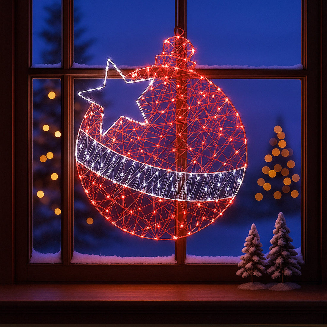 Outdoor Micr-LED Christmas Bauble Silhouette