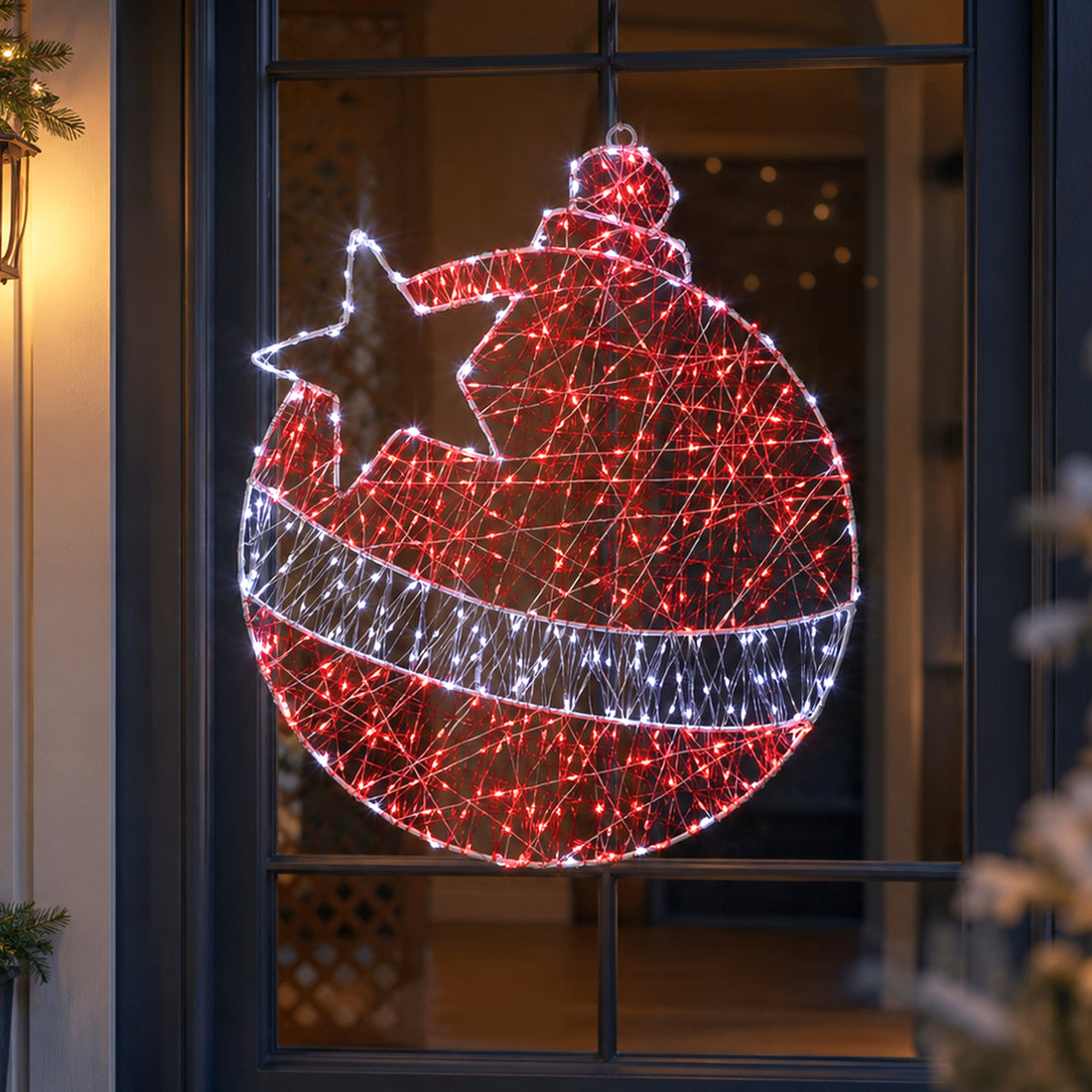 Outdoor Micr-LED Christmas Bauble Silhouette