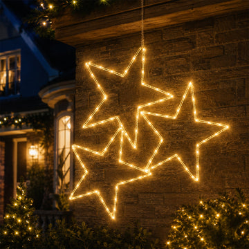 2D lit 3 hanging stars