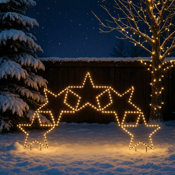 2D lit star garden arch