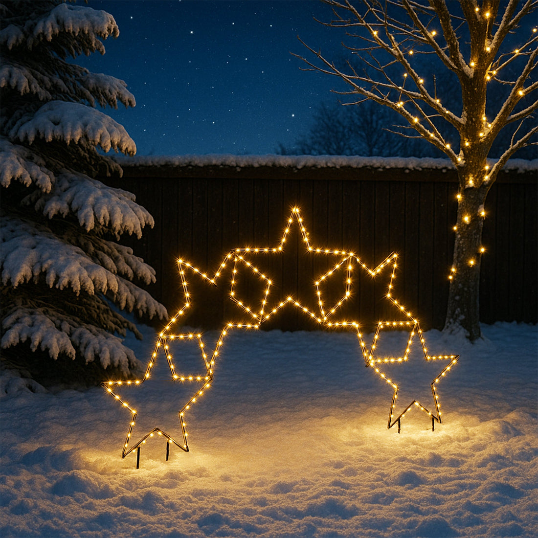 2D lit star garden arch