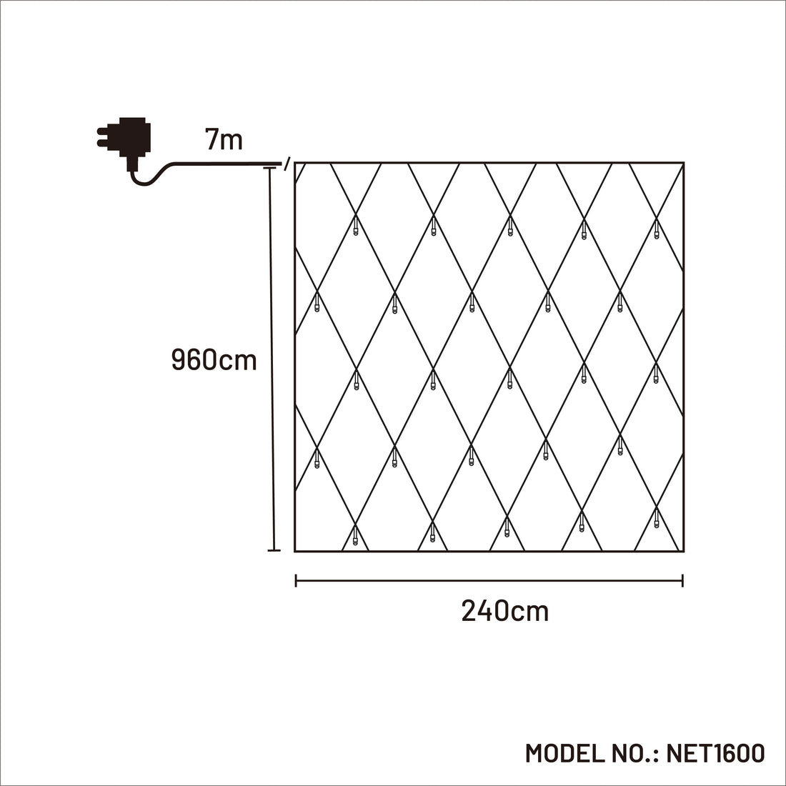 1600 LED Snowing Net Light