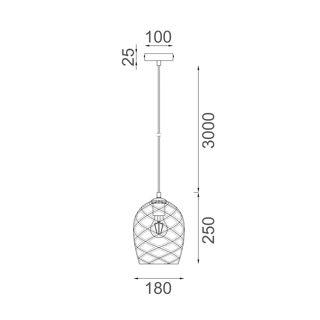 Neta Interior Wine Glass Shade Segmented Pendant Light Amber