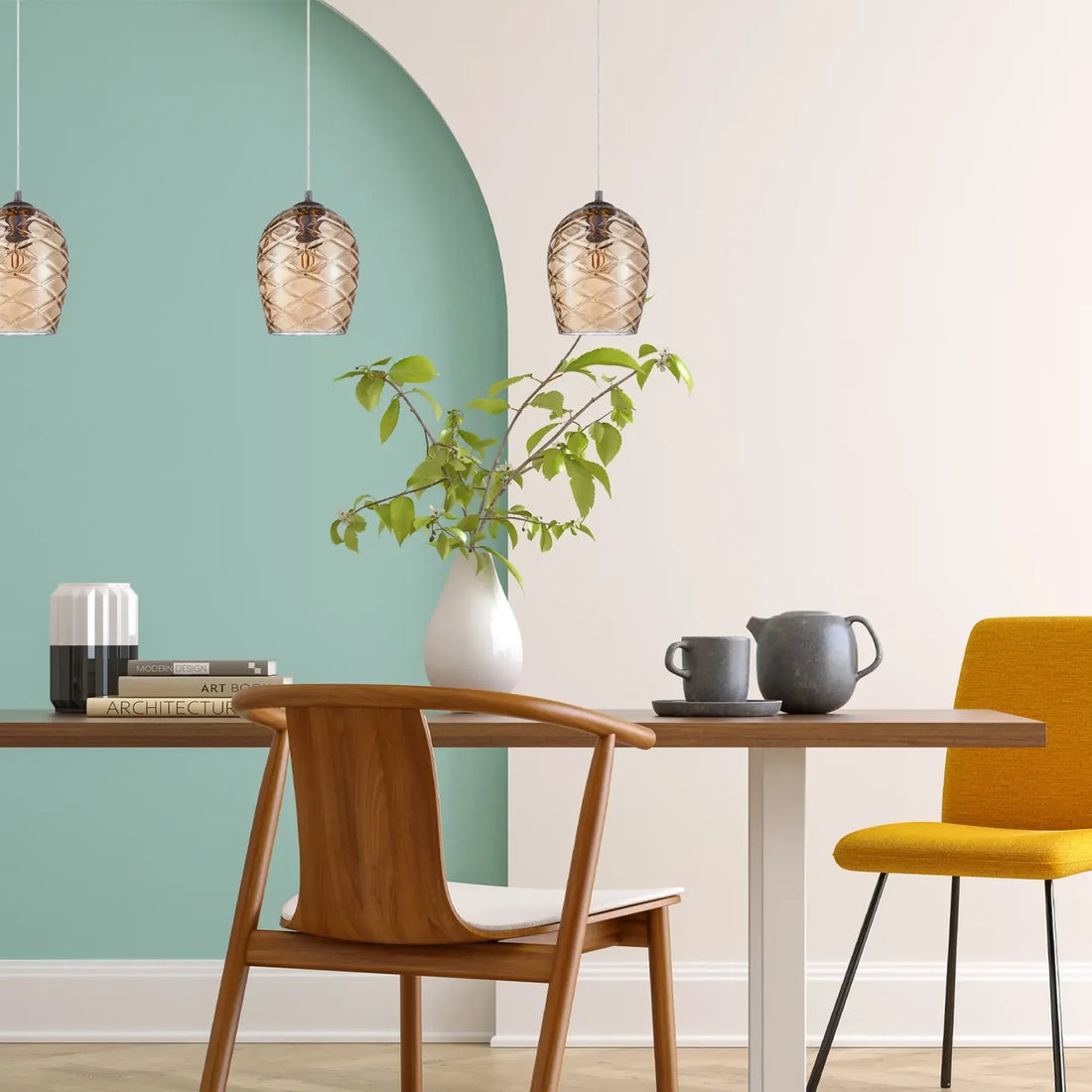 Neta Interior Wine Glass Shade Segmented Pendant Light Coffee